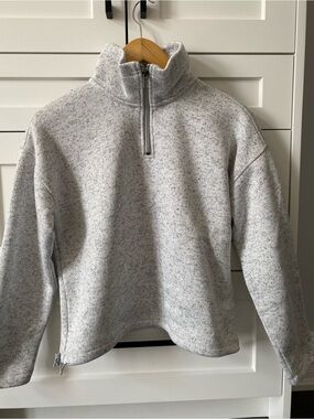 Thread & Supply Light Heather Gray Half-Zip Pullover